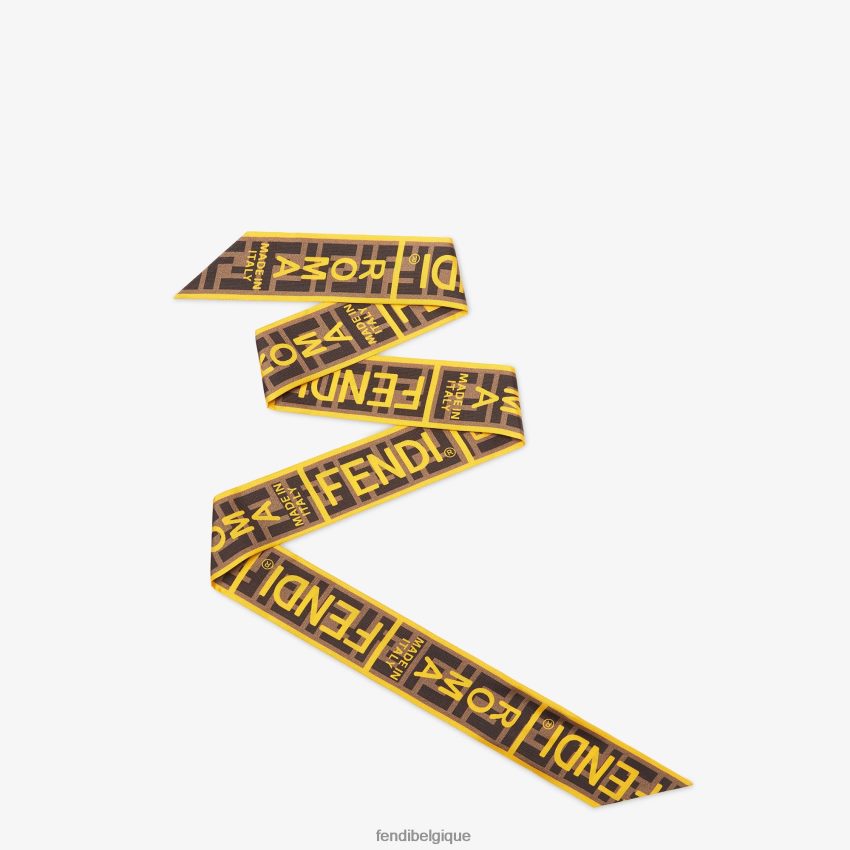 accessoires Fendi bandeau en soie jaune femmes 8X8J2J505 Fendi Sac
