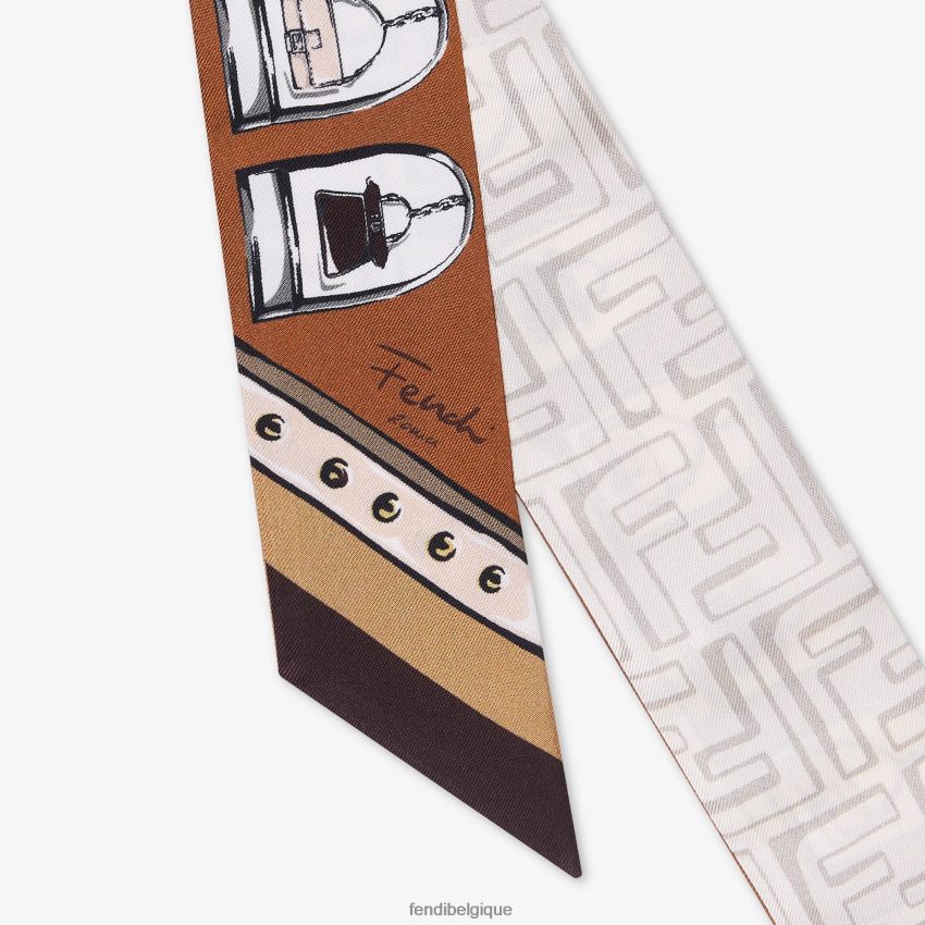 accessoires Fendi bandeau en soie multicolore femmes 8X8J2J24 Fendi Lunette De Soleil