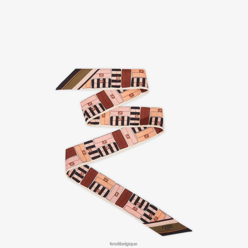 accessoires Fendi bandeau en soie multicolore femmes 8X8J2J455 Fendi Belgique