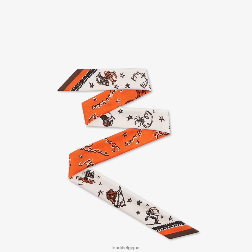 accessoires Fendi bandeau en soie orange femmes 8X8J2J132 Fendi Lunette De Soleil