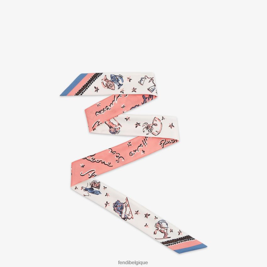 accessoires Fendi bandeau en soie rose femmes 8X8J2J10 Fendi Sac