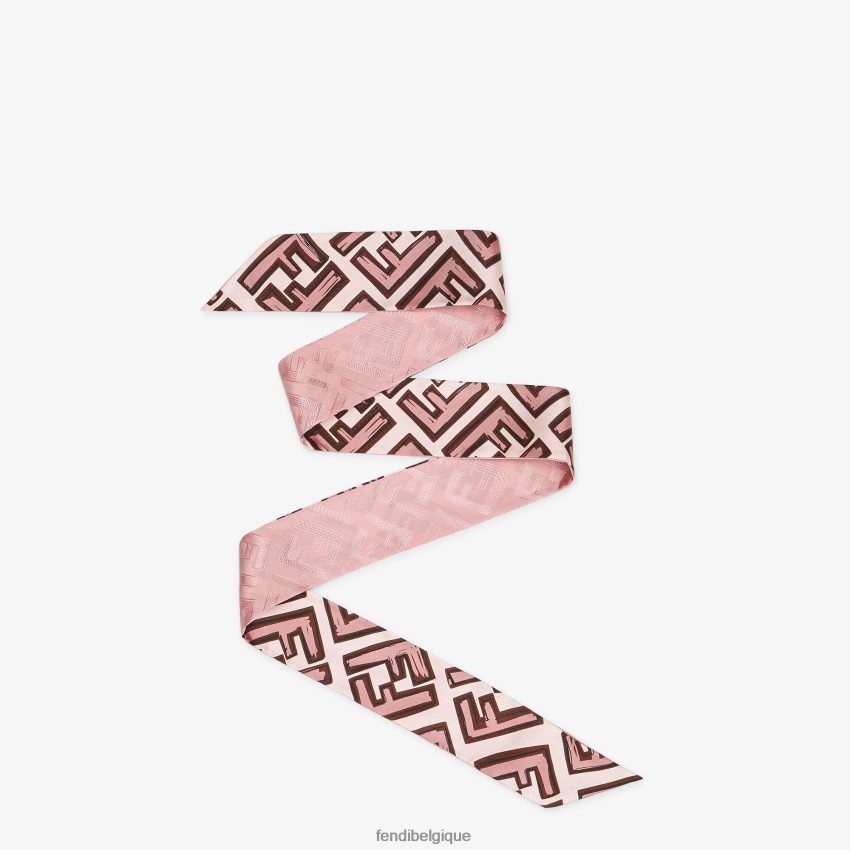accessoires Fendi bandeau en soie rose femmes 8X8J2J479 Fendi Belgique