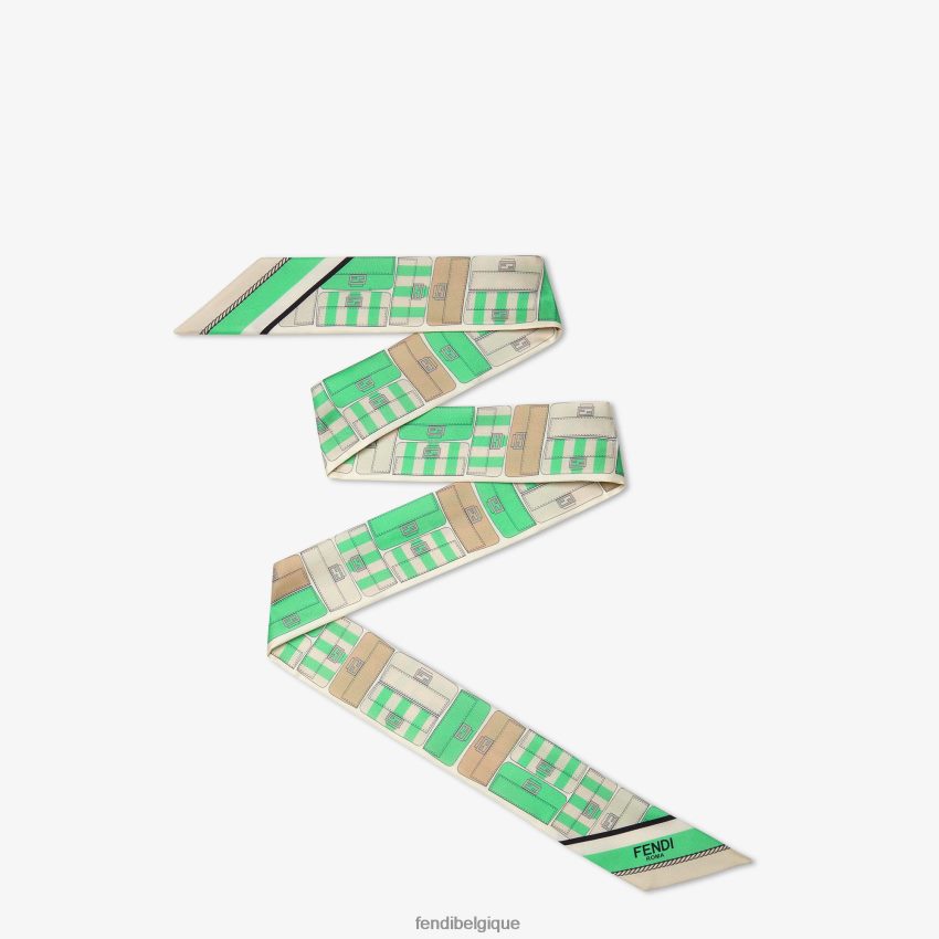 accessoires Fendi bandeau en soie vert femmes 8X8J2J231 Fendi Lunette De Soleil