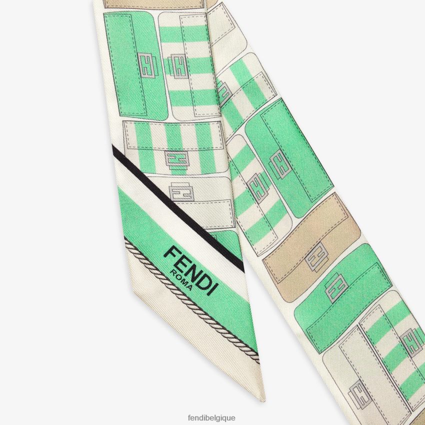 accessoires Fendi bandeau en soie vert femmes 8X8J2J231 Fendi Lunette De Soleil
