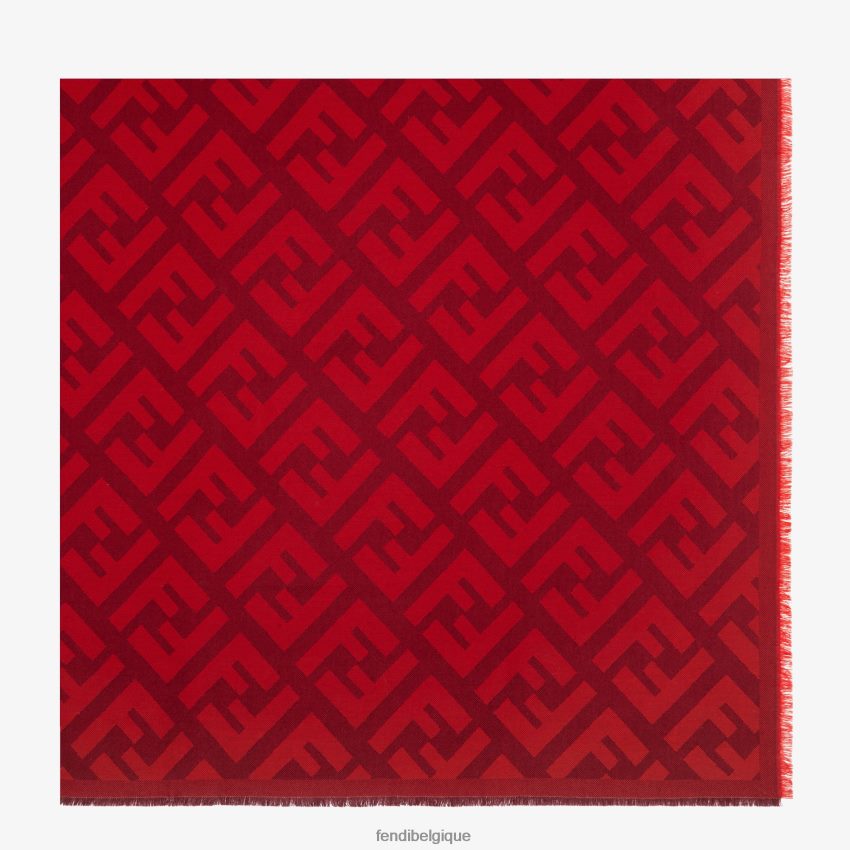 accessoires Fendi châle en laine et cachemire rouge femmes 8X8J2J408 Fendi Lunette De Soleil