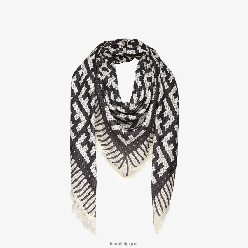 accessoires Fendi châle en modal et soie noir femmes 8X8J2J179 Fendi Belgique