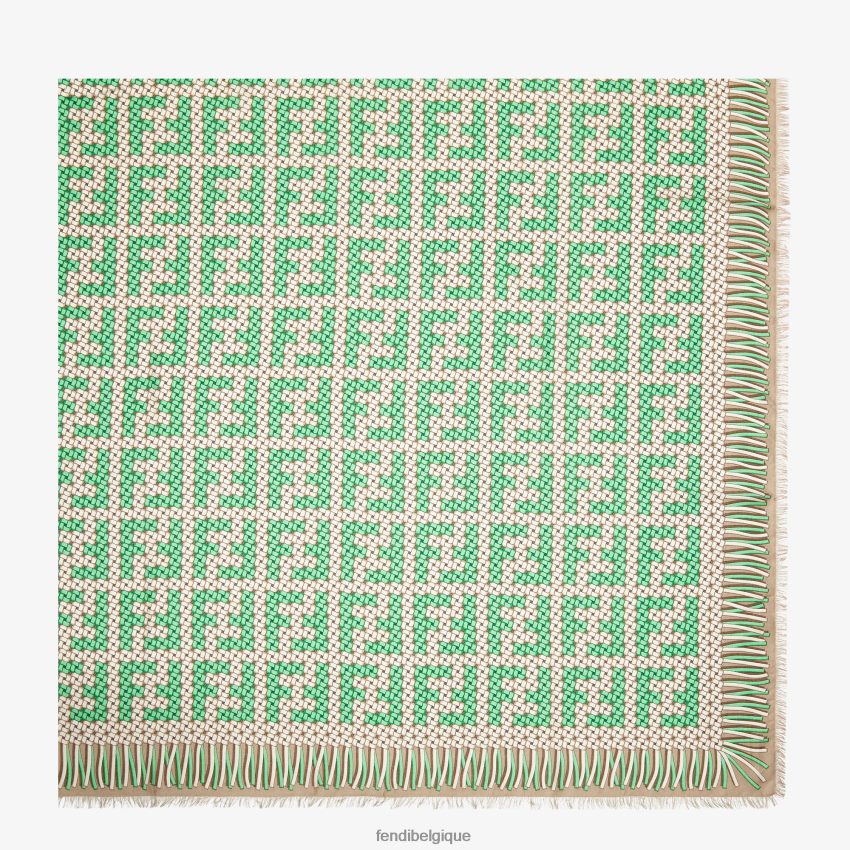 accessoires Fendi châle en modal et soie vert femmes 8X8J2J182 Fendi Belgique