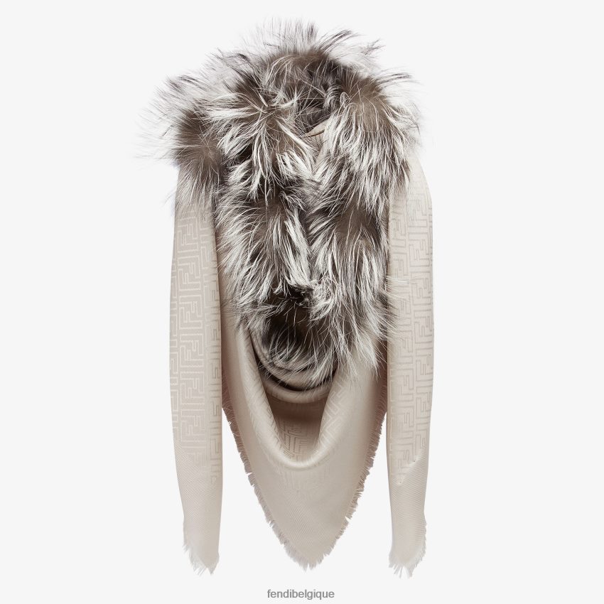 accessoires Fendi châle en soie et laine brun femmes 8X8J2J512 Fendi Belgique