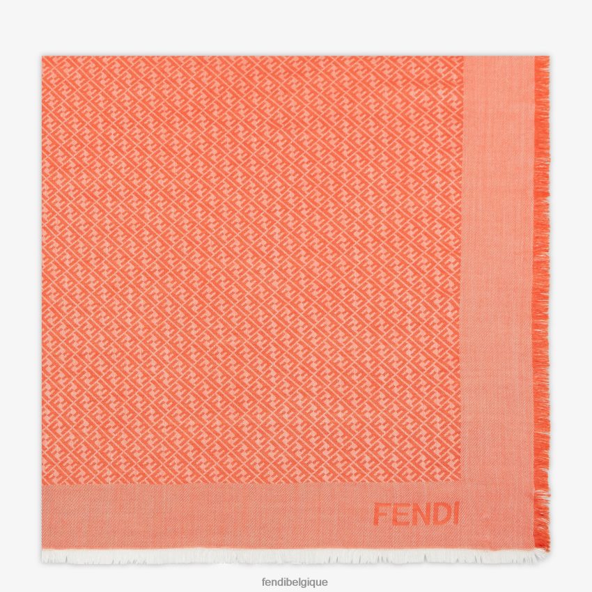 accessoires Fendi châle en soie et laine orange femmes 8X8J2J127 Fendi Sac