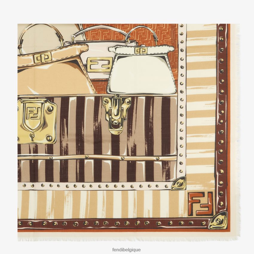 accessoires Fendi châle en soie et laine rose femmes 8X8J2J25 Fendi Sac