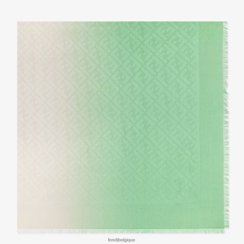 accessoires Fendi châle en soie et laine vert femmes 8X8J2J204 Fendi Lunette De Soleil