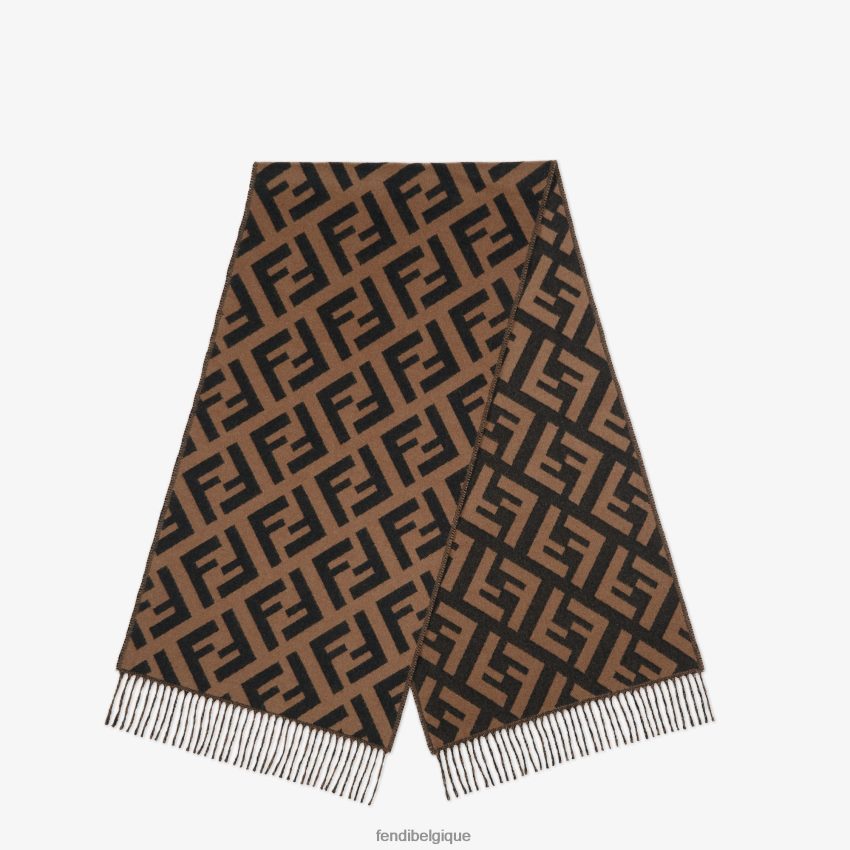 accessoires Fendi écharpe en cachemire brun femmes 8X8J2J240 Fendi Lunette De Soleil