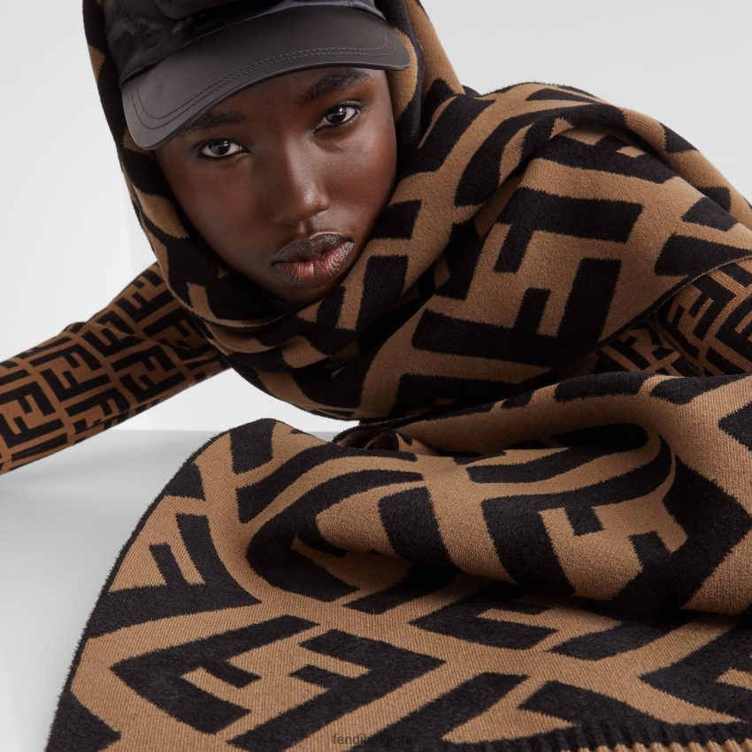 accessoires Fendi écharpe en cachemire brun femmes 8X8J2J240 Fendi Lunette De Soleil