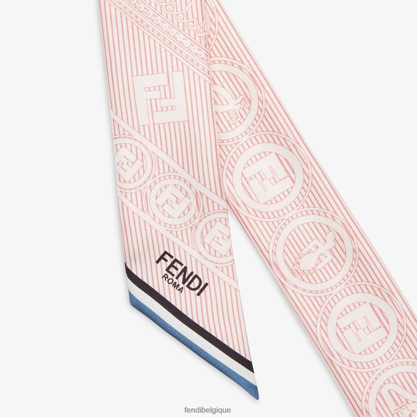 accessoires Fendi écharpe à nouer en soie rayée rose femmes 8X8J2J107 Fendi Belgique