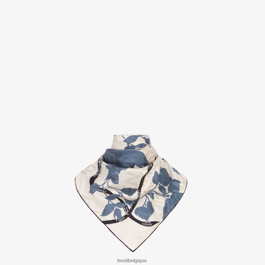 accessoires Fendi foulard en soie biologique bleu femmes 8X8J2J218 Fendi Belgique