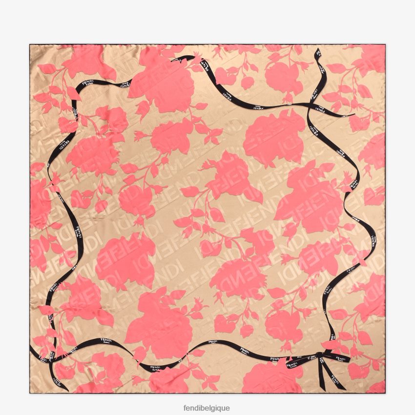 accessoires Fendi foulard en soie biologique rose femmes 8X8J2J239 Fendi Belgique