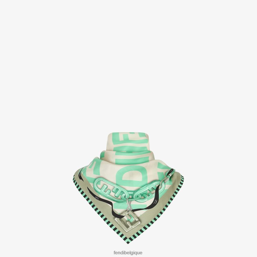 accessoires Fendi foulard en soie biologique vert femmes 8X8J2J187 Fendi Sac