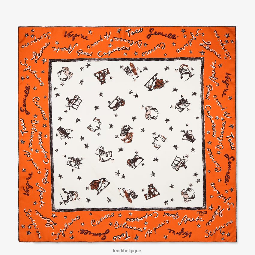 accessoires Fendi foulard en soie imprimé multicolore femmes 8X8J2J112 Fendi Sac