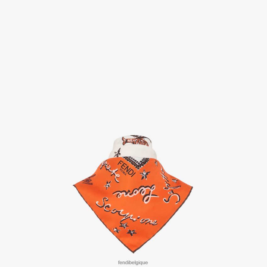 accessoires Fendi foulard en soie imprimé multicolore femmes 8X8J2J112 Fendi Sac