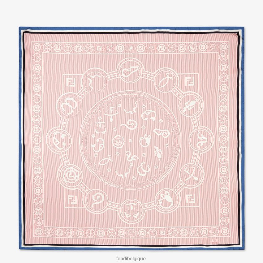 accessoires Fendi foulard en soie imprimé multicolore femmes 8X8J2J118 Fendi Sac
