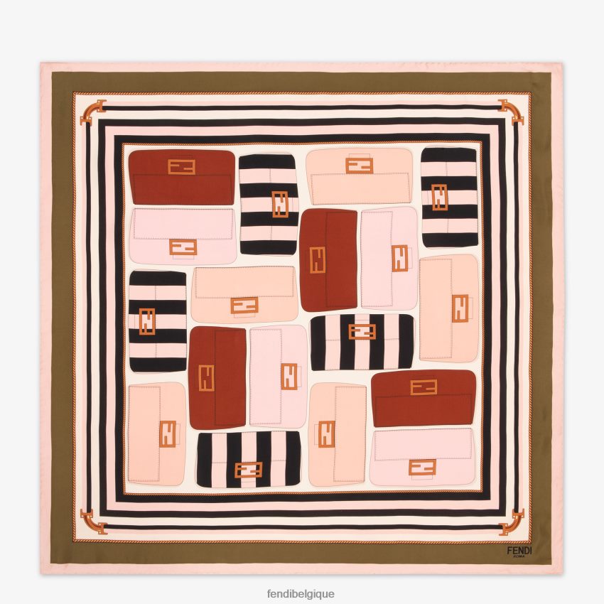 accessoires Fendi foulard en soie multicolore femmes 8X8J2J469 Fendi Sac
