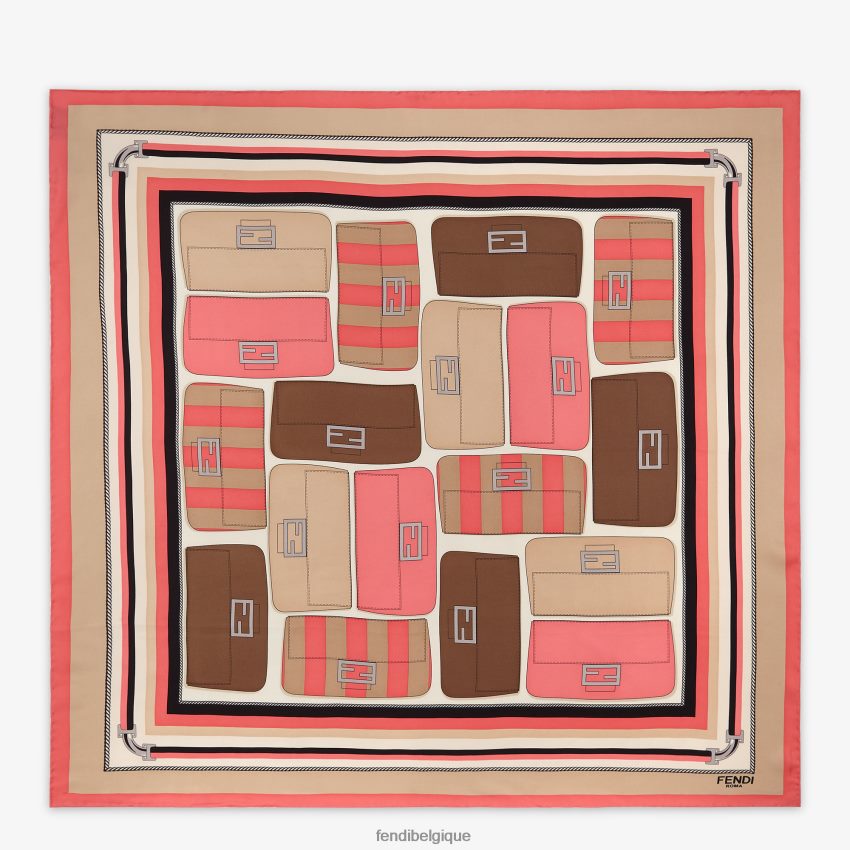 accessoires Fendi foulard en soie rose femmes 8X8J2J248 Fendi Belgique