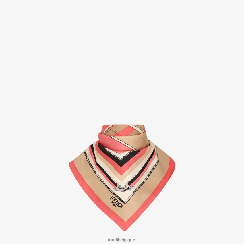 accessoires Fendi foulard en soie rose femmes 8X8J2J248 Fendi Belgique