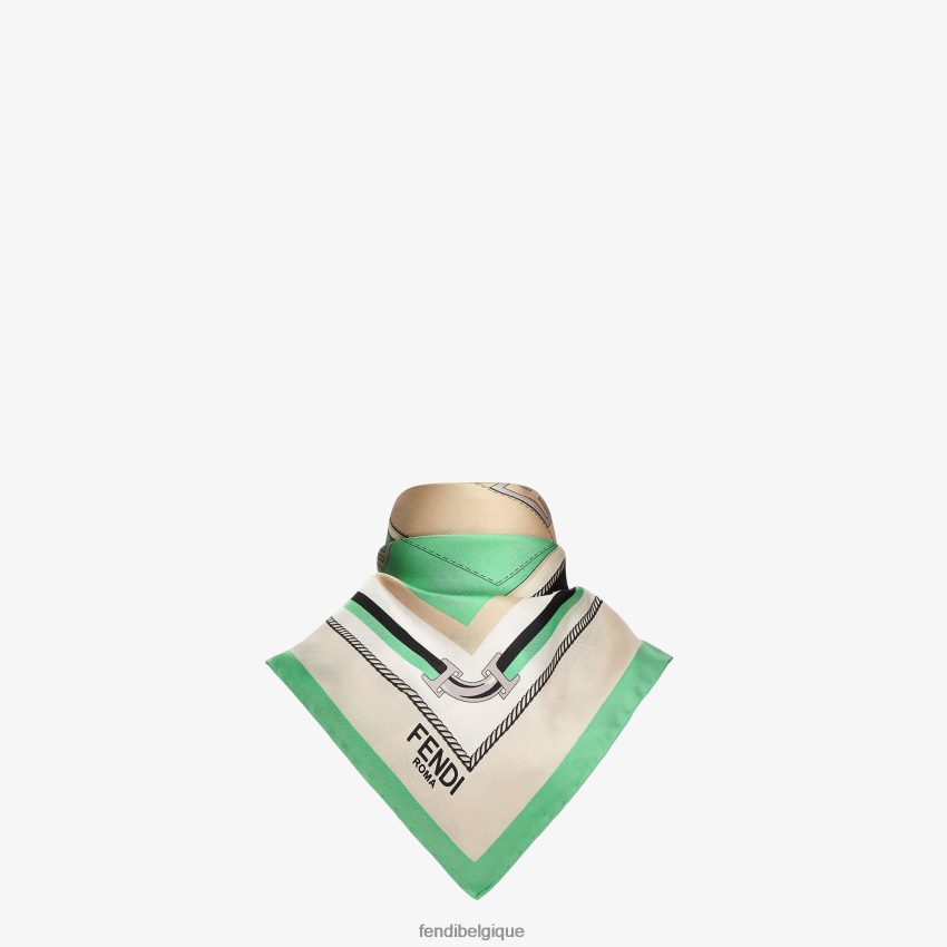 accessoires Fendi foulard en soie vert femmes 8X8J2J237 Fendi Lunette De Soleil