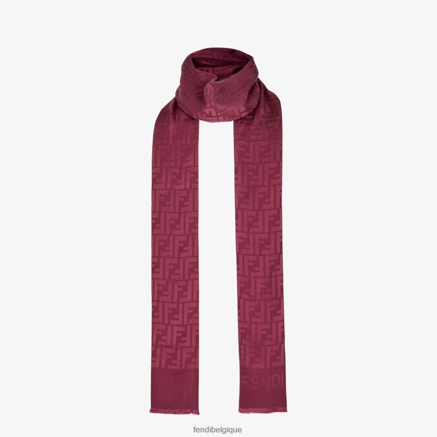 accessoires Fendi étole en soie bordeaux rouge femmes 8X8J2J486 Fendi Lunette De Soleil