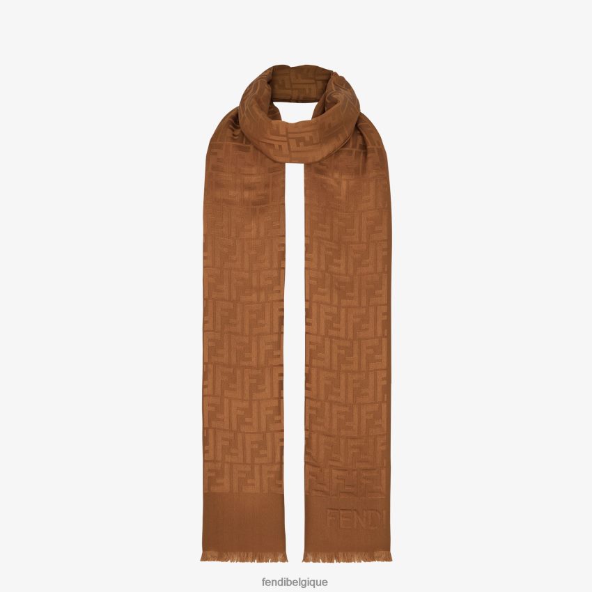 accessoires Fendi étole en soie brun femmes 8X8J2J129 Fendi Lunette De Soleil