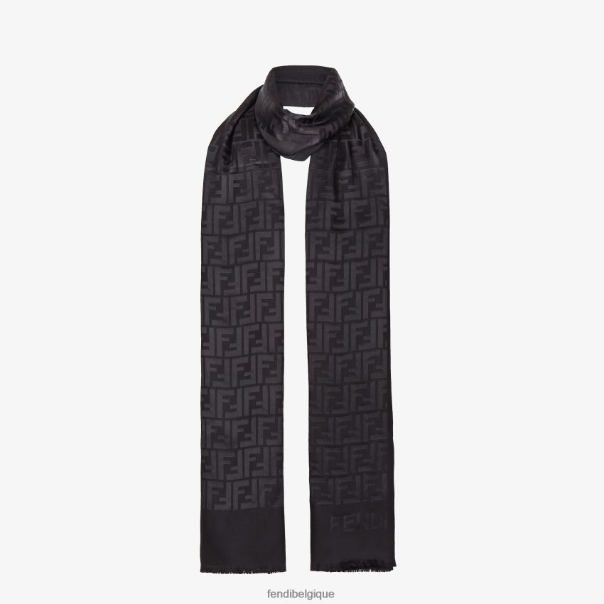 accessoires Fendi étole en soie noir femmes 8X8J2J285 Fendi Lunette De Soleil