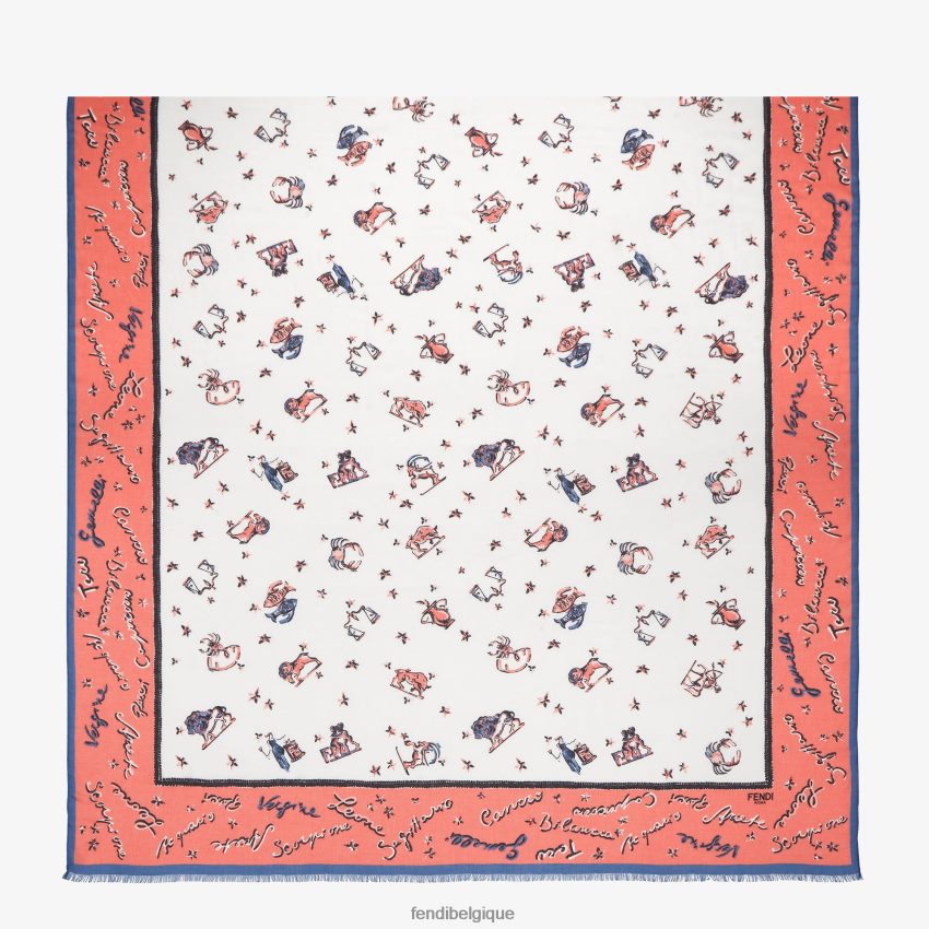 accessoires Fendi étole en soie rose femmes 8X8J2J11 Fendi Belgique