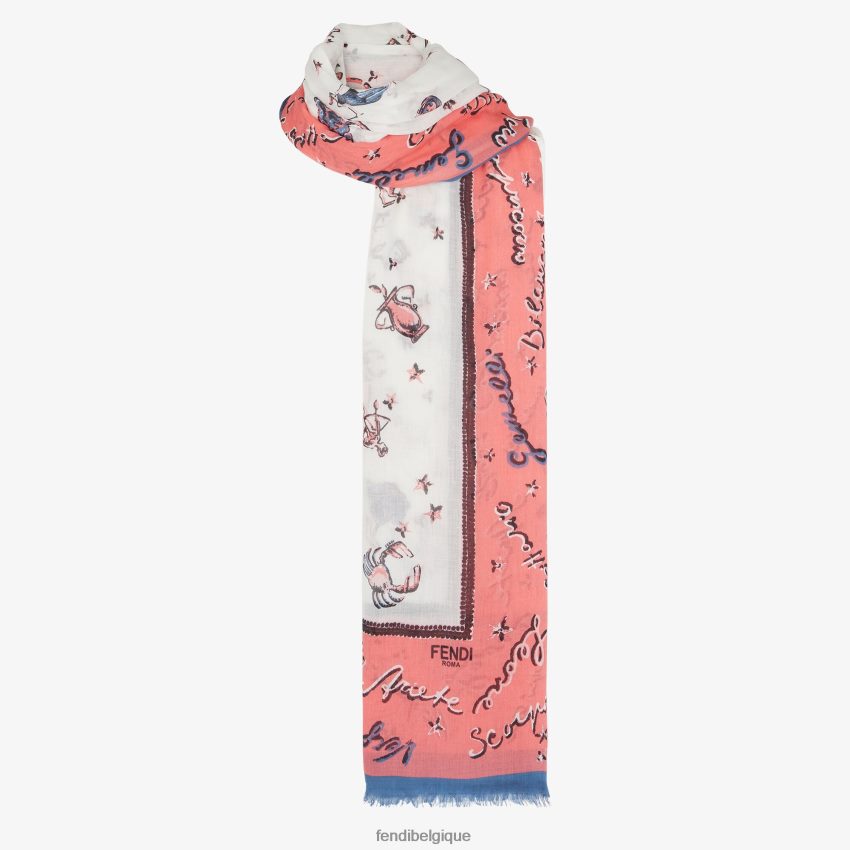 accessoires Fendi étole en soie rose femmes 8X8J2J11 Fendi Belgique