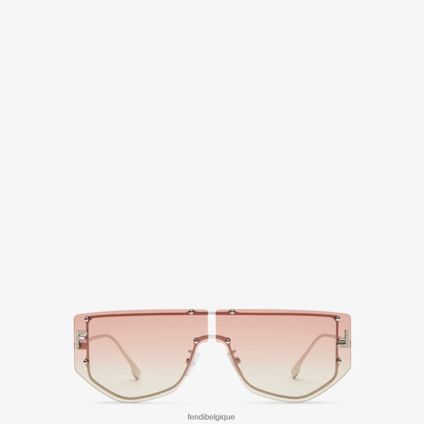accessoires Fendi lunettes de soleil bouclier avec verres dégradés bicolores mode femmes 8X8J2J228 Fendi Lunette De Soleil