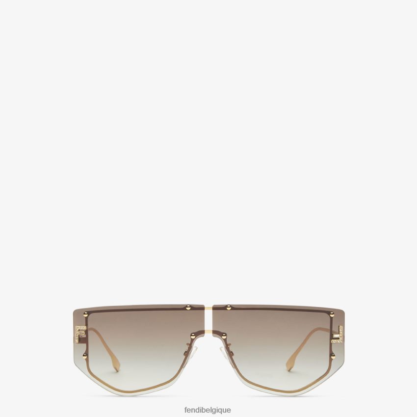accessoires Fendi lunettes de soleil bouclier avec verres dégradés kaki mode femmes 8X8J2J199 Fendi Sac