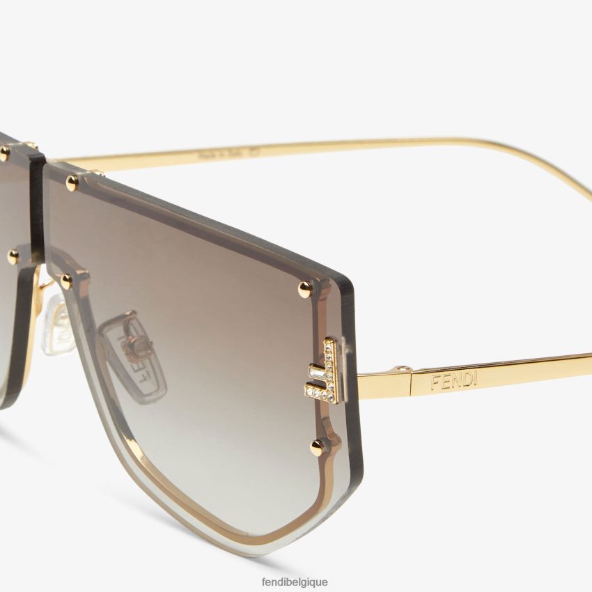 accessoires Fendi lunettes de soleil bouclier avec verres dégradés kaki mode femmes 8X8J2J199 Fendi Sac
