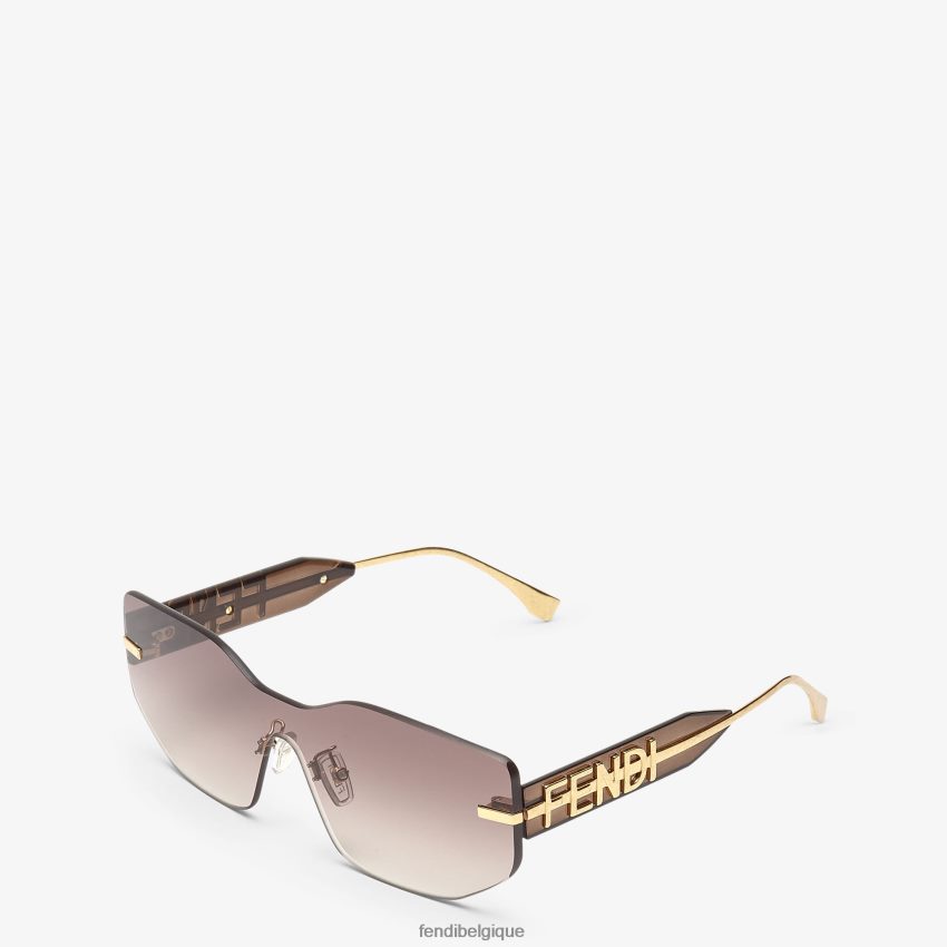 accessoires Fendi lunettes de soleil à bouclier dégradé mode femmes 8X8J2J246 Fendi Lunette De Soleil