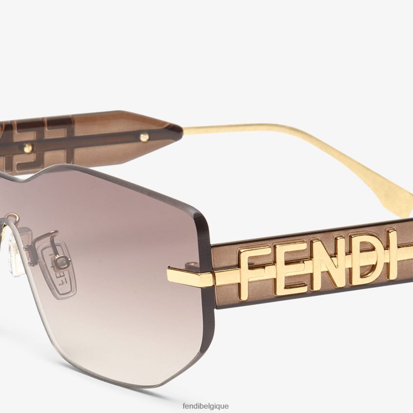 accessoires Fendi lunettes de soleil à bouclier dégradé mode femmes 8X8J2J246 Fendi Lunette De Soleil