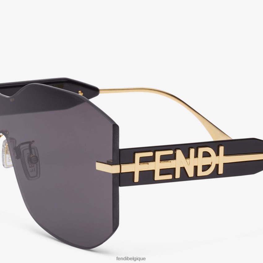 accessoires Fendi lunettes de soleil bouclier noir femmes 8X8J2J202 Fendi Sac