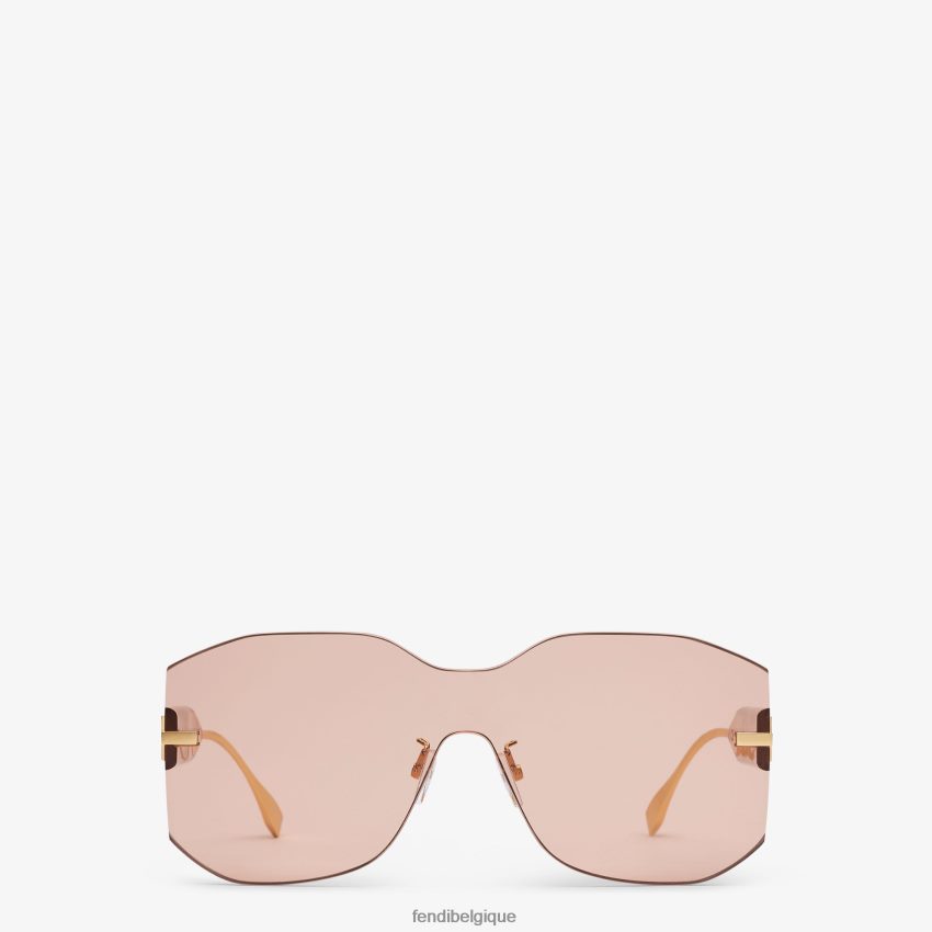 accessoires Fendi lunettes de soleil bouclier rose femmes 8X8J2J309 Fendi Lunette De Soleil