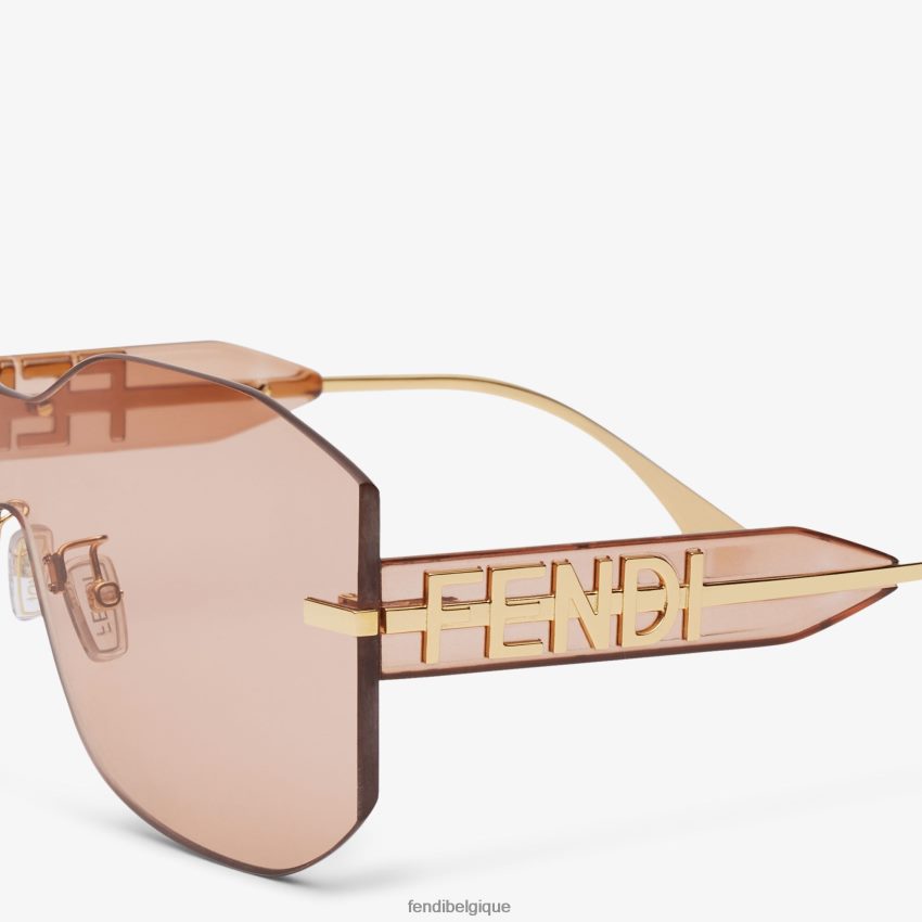 accessoires Fendi lunettes de soleil bouclier rose femmes 8X8J2J309 Fendi Lunette De Soleil