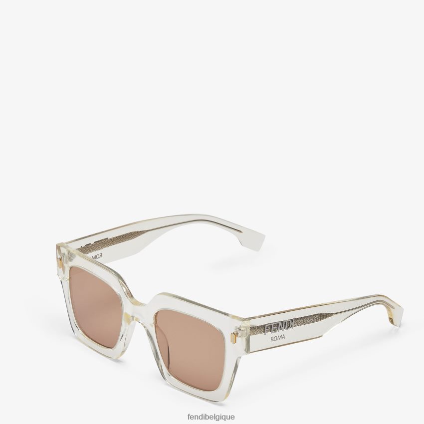 accessoires Fendi lunettes de soleil en acétate avec pont bas blanc femmes 8X8J2J184 Fendi Sac