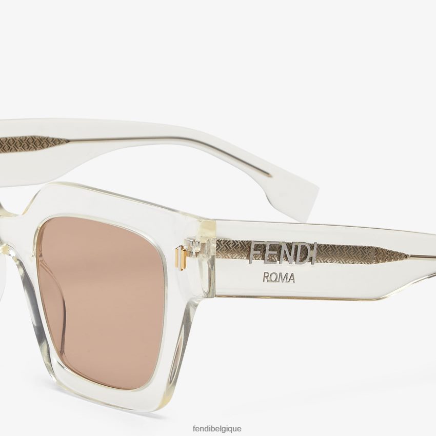 accessoires Fendi lunettes de soleil en acétate avec pont bas blanc femmes 8X8J2J184 Fendi Sac