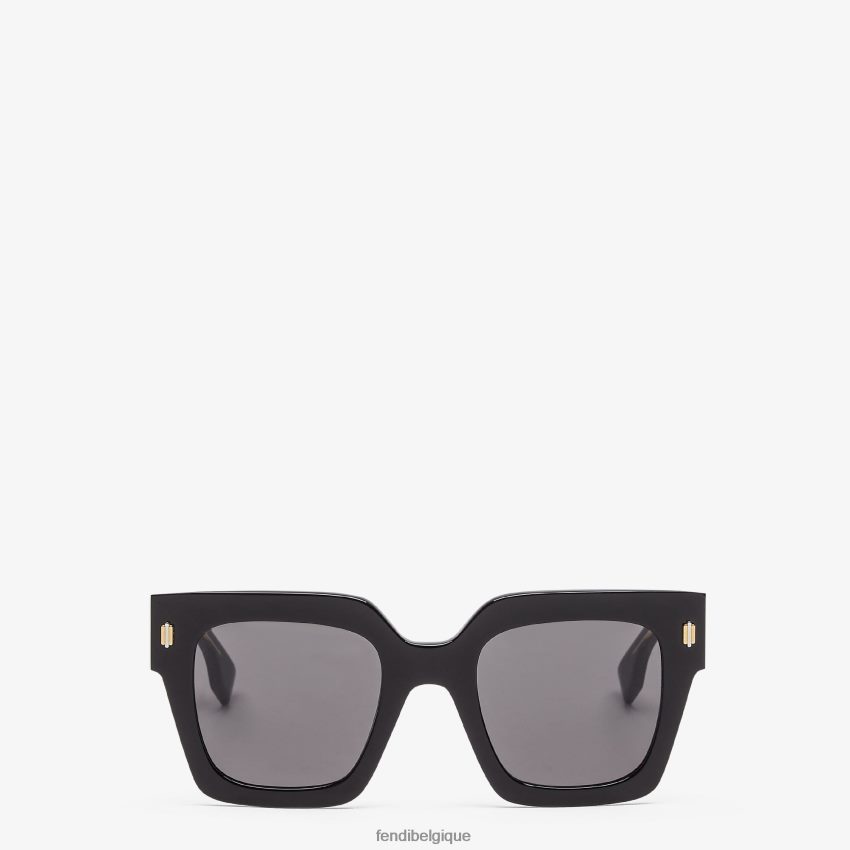 accessoires Fendi lunettes de soleil en acétate avec pont bas noir femmes 8X8J2J195 Fendi Lunette De Soleil