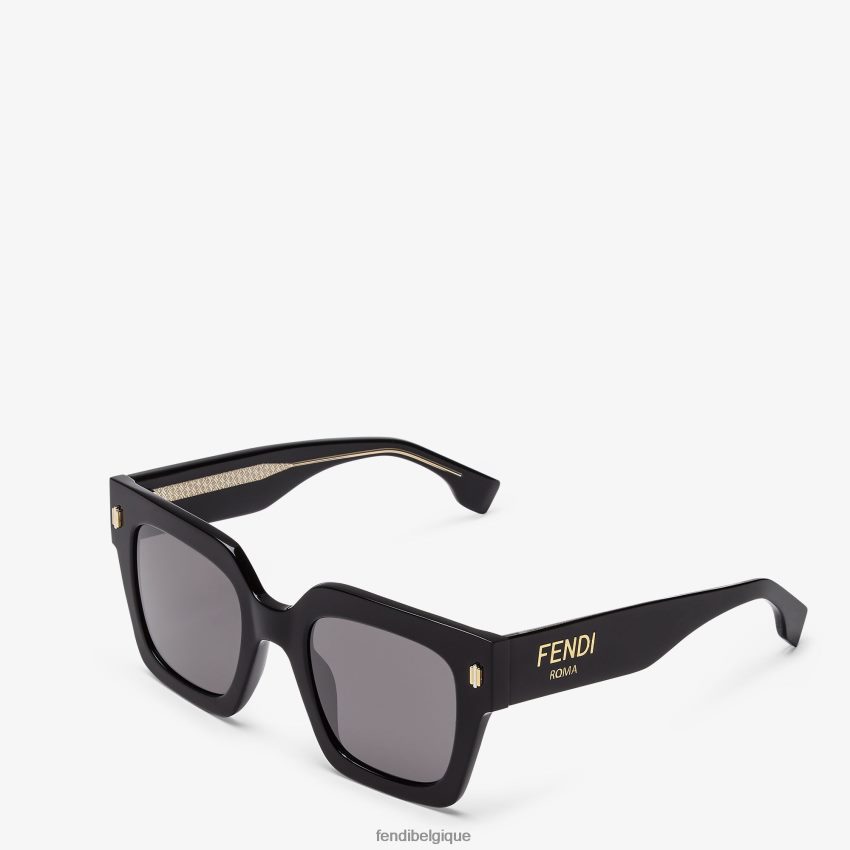 accessoires Fendi lunettes de soleil en acétate avec pont bas noir femmes 8X8J2J195 Fendi Lunette De Soleil