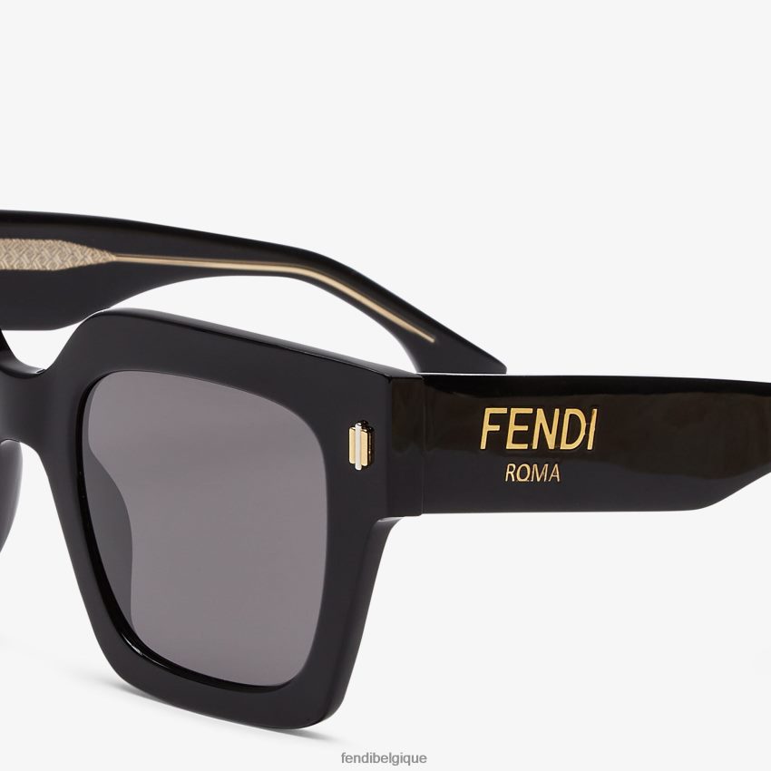 accessoires Fendi lunettes de soleil en acétate avec pont bas noir femmes 8X8J2J195 Fendi Lunette De Soleil