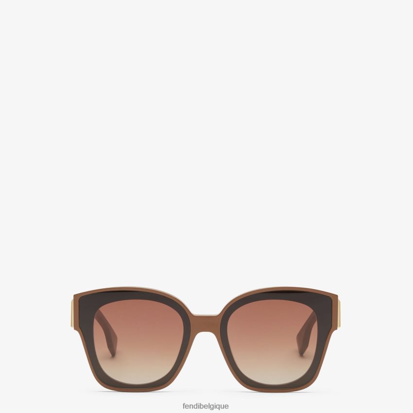 accessoires Fendi lunettes de soleil en acétate caramel mode femmes 8X8J2J150 Fendi Lunette De Soleil