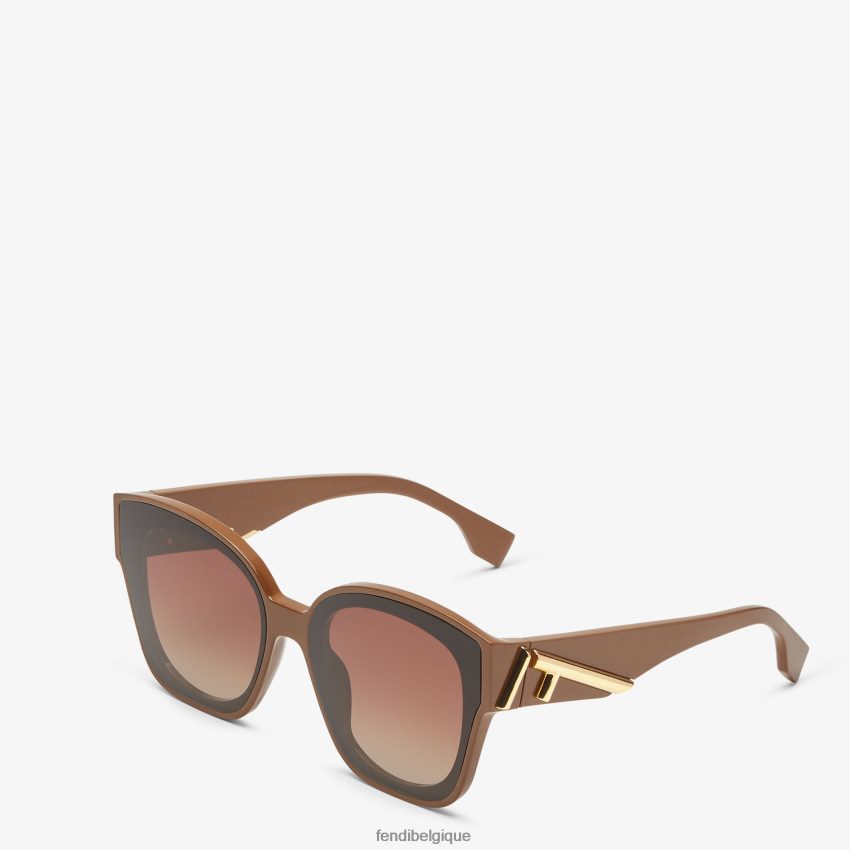 accessoires Fendi lunettes de soleil en acétate caramel mode femmes 8X8J2J150 Fendi Lunette De Soleil