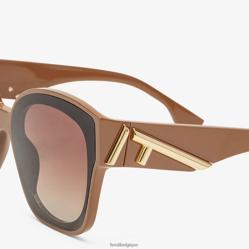 accessoires Fendi lunettes de soleil en acétate caramel mode femmes 8X8J2J150 Fendi Lunette De Soleil