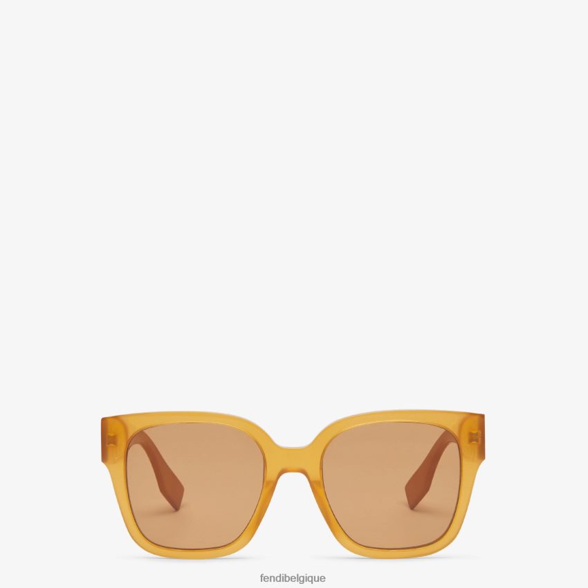 accessoires Fendi lunettes de soleil en acétate caramel transparent brun femmes 8X8J2J158 Fendi Belgique